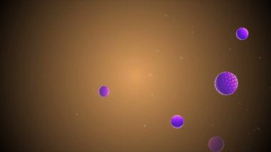 Coronavirus Covid-19 enfekte virüs 2019-ncov pnömoni kanında. Tıbbi Virüs gerçekçi bir model. Coronavirus animasyonu. Mikroorganizmalar, Patojen bakterileri. Parçacıklar. Hücrelerin grip virüsü modelleri.