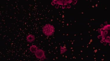 Coronavirus, Covid-19 Aşıları. Coronavirus aşısı arka plan görüntüleri. Dezenfekte köpükleri jel. Kovid 19 aşı haplarından oluşan yüzen hücreler insan organizmasında. Siyah arkaplanda Coronavirus hücresi.