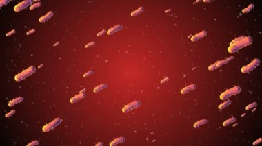 Coronavirus Covid-19 enfekte virüs 2019-ncov pnömoni kanında. Tıbbi Virüs gerçekçi bir model. Coronavirus animasyonu. Mikroorganizmalar, Patojen bakterileri. Parçacıklar. Hücrelerin grip virüsü modelleri.