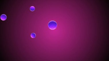 Coronavirus Covid-19 enfekte virüs 2019-ncov pnömoni kanında. Tıbbi Virüs gerçekçi bir model. Coronavirus animasyonu. Mikroorganizmalar, Patojen bakterileri. Parçacıklar. Hücrelerin grip virüsü modelleri.