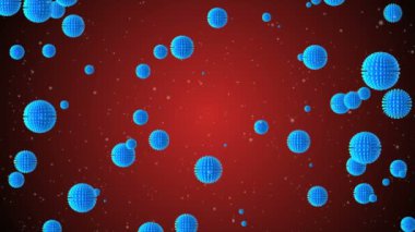 Coronavirus Covid-19 enfekte virüs 2019-ncov pnömoni kanında. Tıbbi Virüs gerçekçi bir model. Coronavirus animasyonu. Mikroorganizmalar, Patojen bakterileri. Parçacıklar. Hücrelerin grip virüsü modelleri.