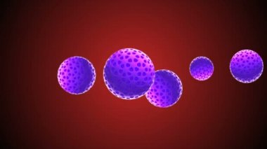 Coronavirus Covid-19 enfekte virüs 2019-ncov pnömoni kanında. Tıbbi Virüs gerçekçi bir model. Coronavirus animasyonu. Mikroorganizmalar, Patojen bakterileri. Parçacıklar. Hücrelerin grip virüsü modelleri.