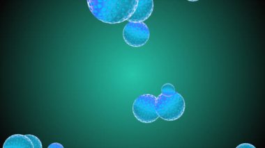 Coronavirus Covid-19 enfekte virüs 2019-ncov pnömoni kanında. Tıbbi Virüs gerçekçi bir model. Coronavirus animasyonu. Mikroorganizmalar, Patojen bakterileri. Parçacıklar. Hücrelerin grip virüsü modelleri.