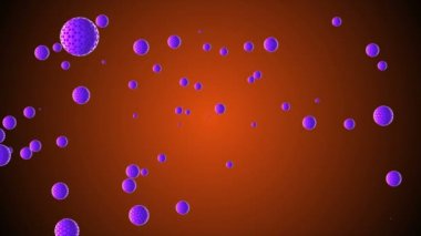 Coronavirus Covid-19 enfekte virüs 2019-ncov pnömoni kanında. Tıbbi Virüs gerçekçi bir model. Coronavirus animasyonu. Mikroorganizmalar, Patojen bakterileri. Parçacıklar. Hücrelerin grip virüsü modelleri.