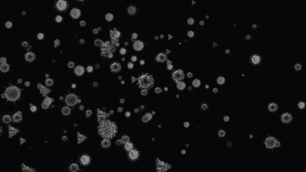 Illustrazione Medica Sfondo Animazione Cellule Virus Batterici Nel Mondo Virus — Video Stock