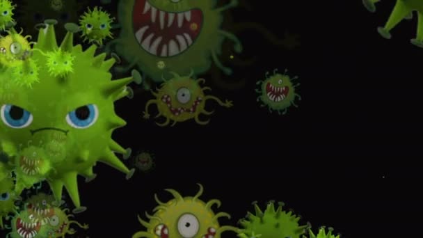 Lékařské Ilustrace Animace Pozadí Buněk Bakterie Viry Světě Virus Lidského — Stock video