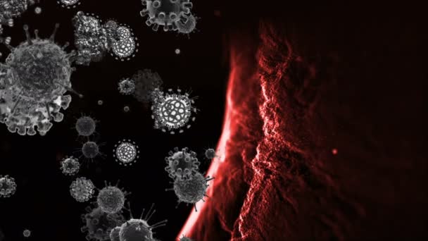 Illustrazione Medica Sfondo Animazione Cellule Virus Batterici Nel Mondo Virus — Video Stock