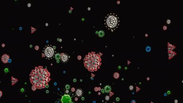 Coronavirus Covid Vaccins Coronavirus Vaccin Achtergrondbeelden Desinfectie Bubbles Gel Zwevende — Stockvideo