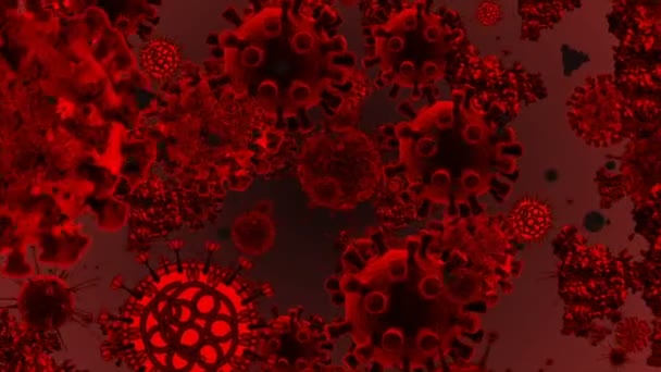 Illustration Médicale Fond Animation Cellules Virus Bactériens Dans Monde Virus — Video