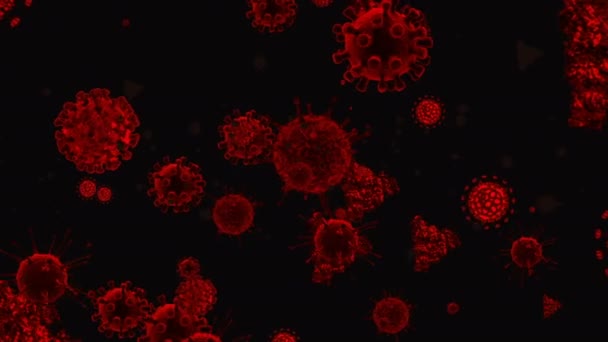 Illustration Médicale Fond Animation Cellules Virus Bactériens Dans Monde Virus — Video