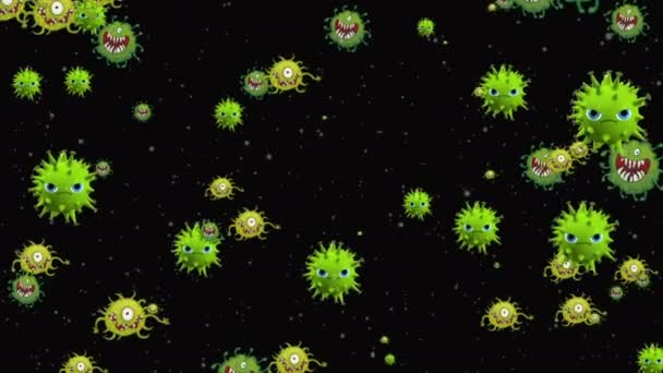 Ilustração Médica Fundo Animação Das Pilhas Vírus Das Bactérias Mundo — Vídeo de Stock