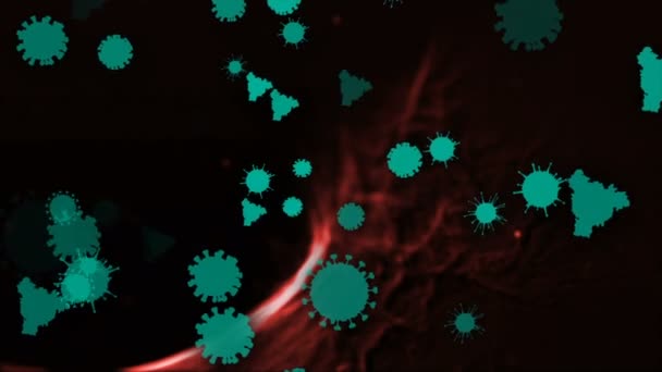 Illustrazione Medica Sfondo Animazione Cellule Virus Batterici Nel Mondo Virus — Video Stock