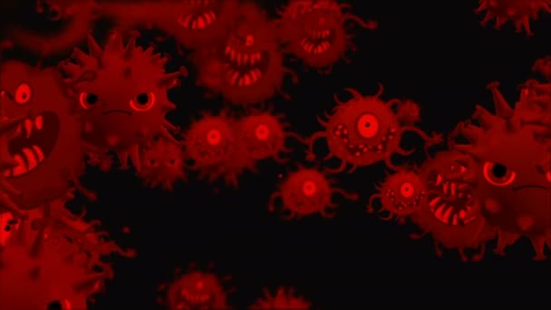 Ilustración Médica Fondo Animación Células Virus Bacterias Mundo Virus Riesgo — Vídeos de Stock