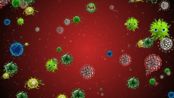 Lékařské Ilustrace Animace Pozadí Buněk Bakterie Viry Světě Virus Lidského — Stock video