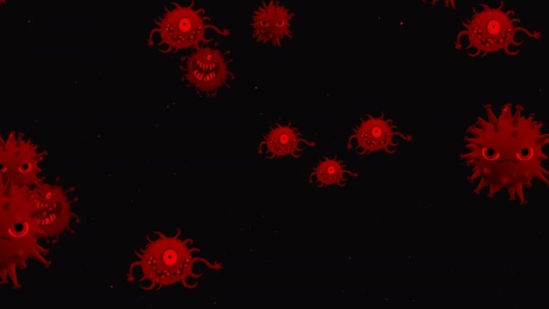 Illustrazione Medica Sfondo Animazione Cellule Virus Batterici Nel Mondo Virus — Video Stock