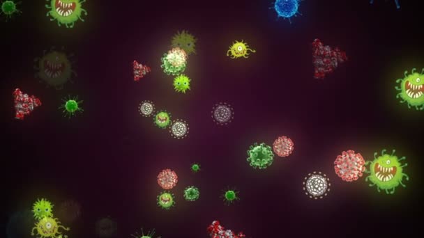 Medical Animation Background Cells Bacteria Viruses World Human Risk Virus  — Stock Video © VJTAR #357123360