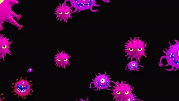 Illustration Médicale Fond Animation Cellules Virus Bactériens Dans Monde Virus — Video