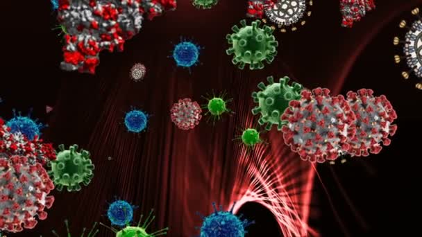 Illustrazione Medica Sfondo Animazione Cellule Virus Batterici Nel Mondo Virus — Video Stock