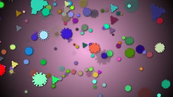 医学插图2D 3D动画背景的细胞 细菌病毒在世界上 人类危险病毒 Coronavirus 微观的观点 巨细胞模型漂浮 Coronavirus Evli笑着表情符号细菌动画背景 — 图库视频影像