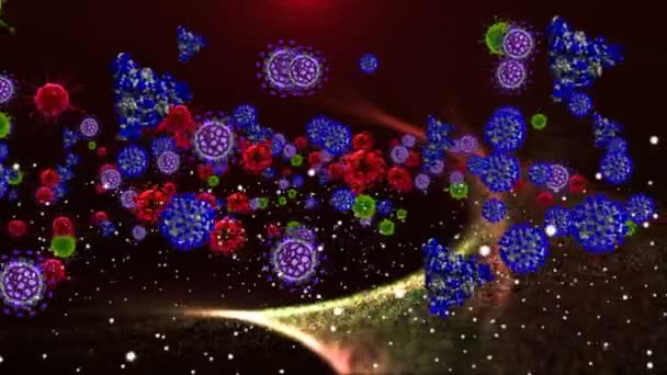 Медицинская Иллюстрация Анимация Фона Клеток Вирусов Бактерий Мире Вирус Человеческого — стоковое видео