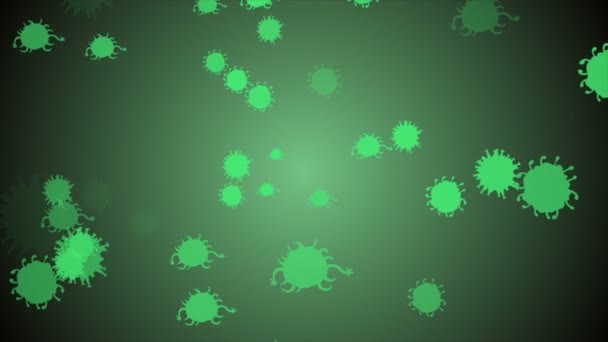 Ilustración Médica Fondo Animación Células Virus Bacterias Mundo Virus Riesgo — Vídeo de stock