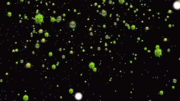 Ilustración Médica Fondo Animación Células Virus Bacterias Mundo Virus Riesgo — Vídeos de Stock