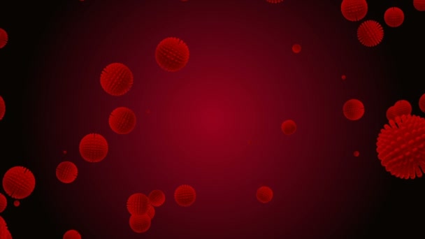 Coronavirus Covid-19 Virus infecté 2019-ncov pneumonie dans le sang. Modèle réaliste de virus médical. Animation du coronavirus. Microorganismes, bactéries pathogènes. Des particules. Modèles de cellules du virus de la grippe.