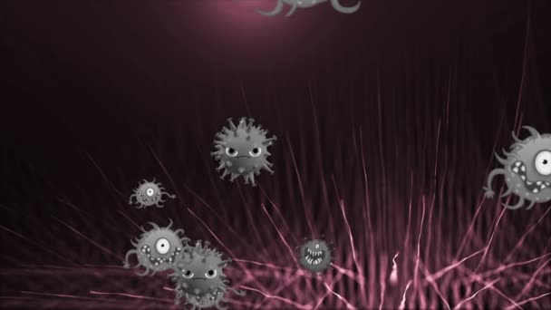 Medical Illustration Animation Background Cells Bacteria Viruses World Human Risk — Stock Video