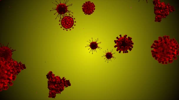 コロナウイルス細胞のイラストの背景 コロナウイルスCovid 19感染ウイルス2019 Ncov肺炎 医学ウイルスの現実的なモデル コロナウイルス壁紙 微生物病原菌 — ストック動画
