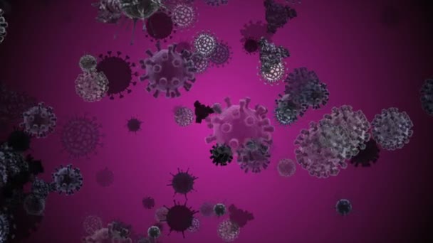 Fondo Ilustración Células Coronavirus Coronavirus Covid Infected Virus 2019 Ncov — Vídeo de stock