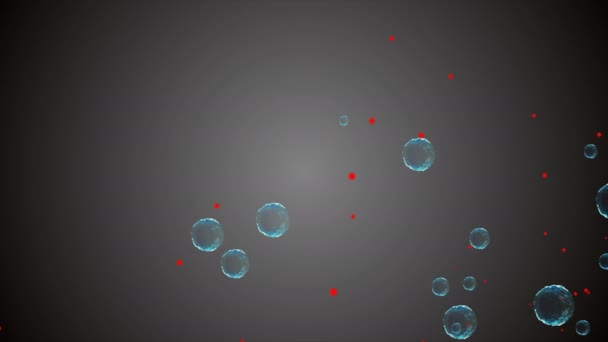 Coronavirus, vaccins Covid-19. Images de fond du vaccin contre le coronavirus. Désinfection Bubbles gel. Cellules flottantes de covide 19 pilules de vaccin dans l'organisme de l'homme. Cellule coronavirus sur fond noir .