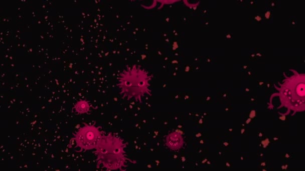 Ilustrasi Medis Animasi Latar Belakang Sel Virus Bakteri Dunia Virus — Stok Video