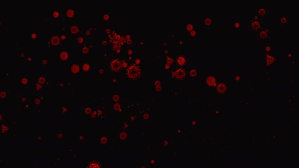 医学插图2D 3D动画背景的细胞 细菌病毒在世界上 人类危险病毒 Coronavirus 微观的观点 宏观细胞模型漂浮 — 图库视频影像