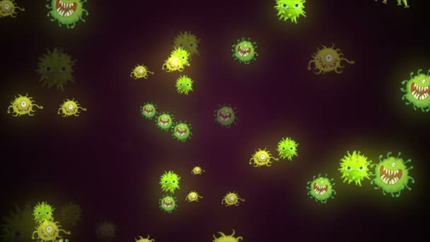 Illustrazione Medica Sfondo Animazione Cellule Virus Batterici Nel Mondo Virus — Video Stock