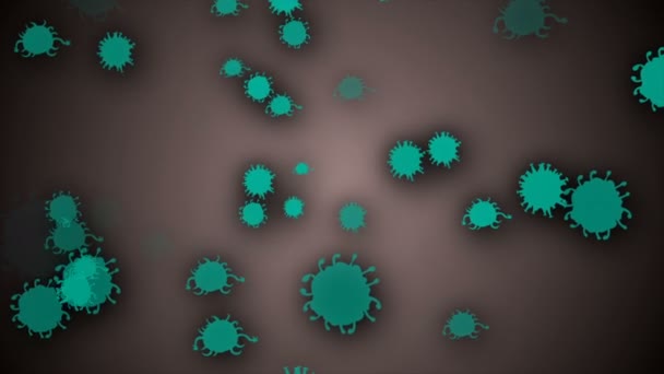 세포의 애니메이션 세계의 박테리아 바이러스 인간의 바이러스 코로나 바이러스 현미경으로 — 비디오