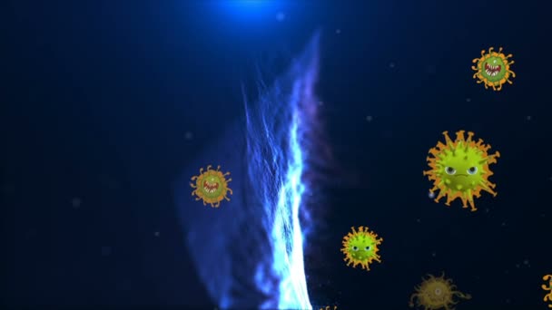 Ilustrasi Medis Animasi Latar Belakang Sel Virus Bakteri Dunia Virus — Stok Video
