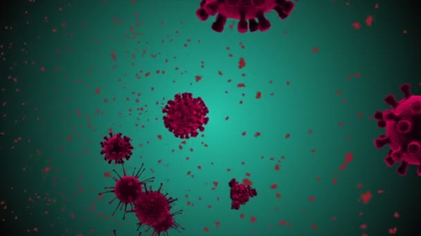 Coronavirus Cells Sfondo Illustrazione Coronavirus Covid Virus Infetto 2019 Ncov — Video Stock