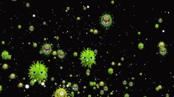 Illustration Médicale Fond Animation Cellules Virus Bactériens Dans Monde Virus — Video