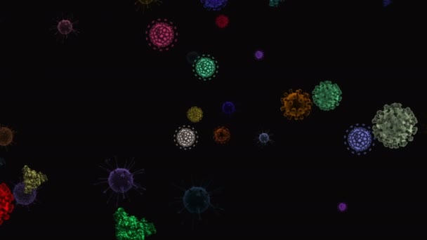 Medicinsk Illustration Animation Bakgrund Celler Bakterier Virus Världen Människans Riskvirus — Stockvideo