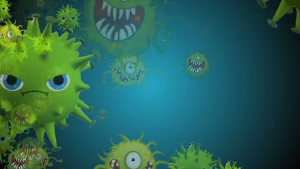 Lékařské Ilustrace Animace Pozadí Buněk Bakterie Viry Světě Virus Lidského — Stock video