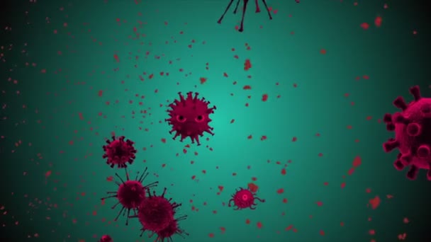 Ilustración Médica Fondo Animación Células Virus Bacterias Mundo Virus Riesgo — Vídeo de stock