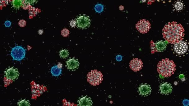 Coronavirus Vacunas Covid Imágenes Fondo Vacuna Contra Coronavirus Desinfección Bubbles — Vídeo de stock