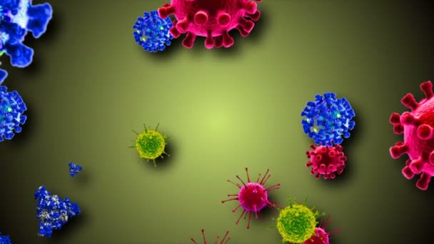 Fondo Ilustración Células Coronavirus Coronavirus Covid Infected Virus 2019 Ncov — Vídeos de Stock