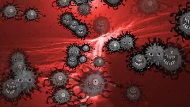 Illustrazione Medica Sfondo Animazione Cellule Virus Batterici Nel Mondo Virus — Video Stock