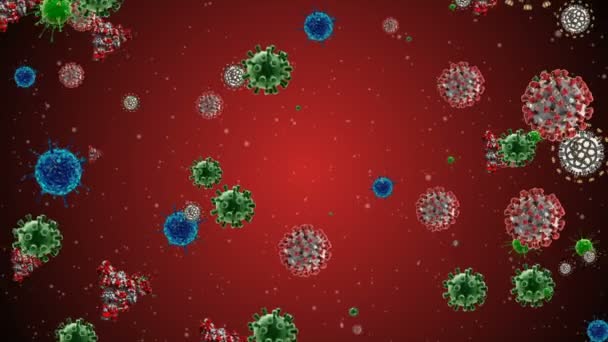 Fondo Ilustración Células Coronavirus Coronavirus Covid Infected Virus 2019 Ncov — Vídeo de stock