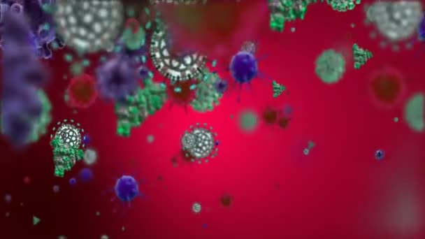 Medical Illustration Animation Background Cells Bacteria Viruses World Human Risk — Stock Video