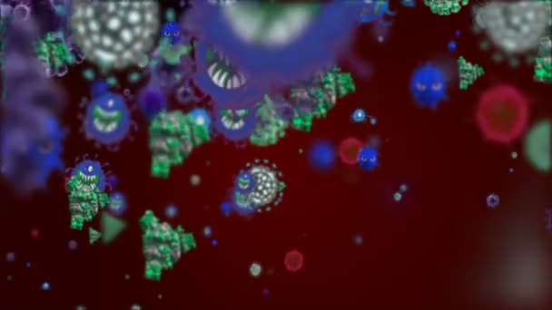 Illustration Médicale Fond Animation Cellules Virus Bactériens Dans Monde Virus — Video