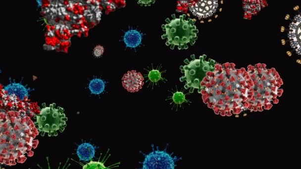 Medische Illustratie Animatie Achtergrond Van Cellen Bacteriële Virussen Wereld Menselijk — Stockvideo