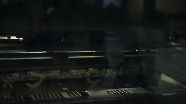 old vintage typography machine, closeup 