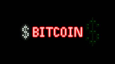 neon light sign. BITCOIN 